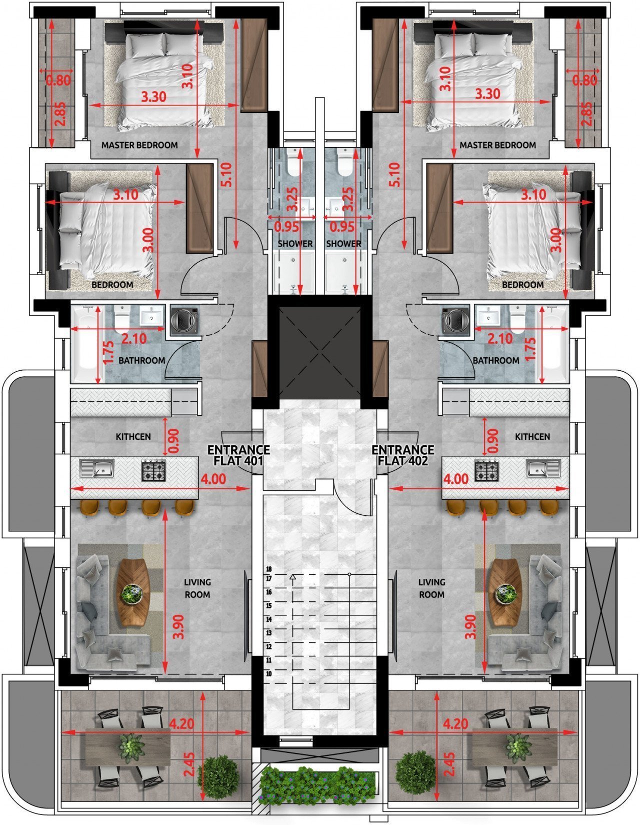 Apartment (Penthouse) in City Area, Larnaca for Sale