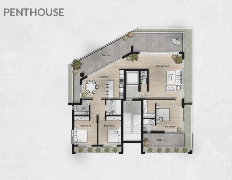 Apartment (Penthouse) in City Center, Limassol for Sale