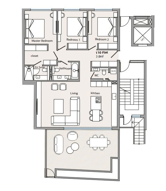 Apartment (Flat) in Germasoyia, Limassol for Sale