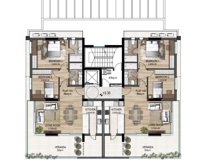 Apartment (Flat) in Agioi Omologites, Nicosia for Sale